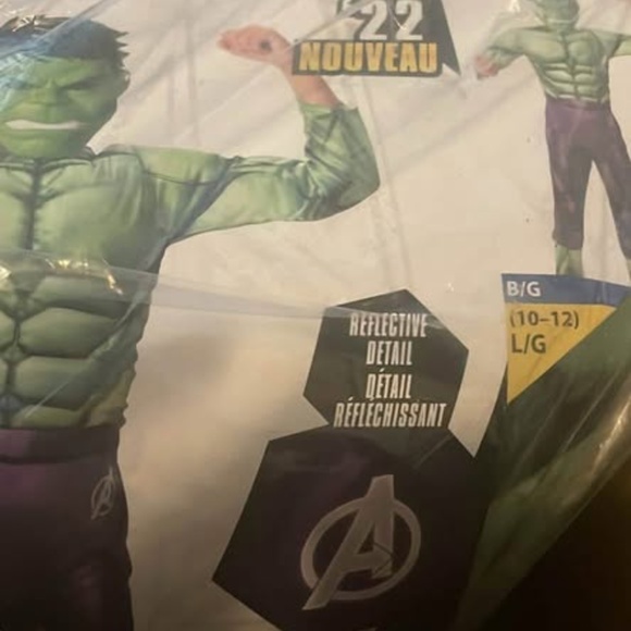 BRAND NEW boy youth marvel hulk superhero halloween costume size L 10-12 - Picture 3 of 4